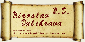 Miroslav Dulikrava vizit kartica